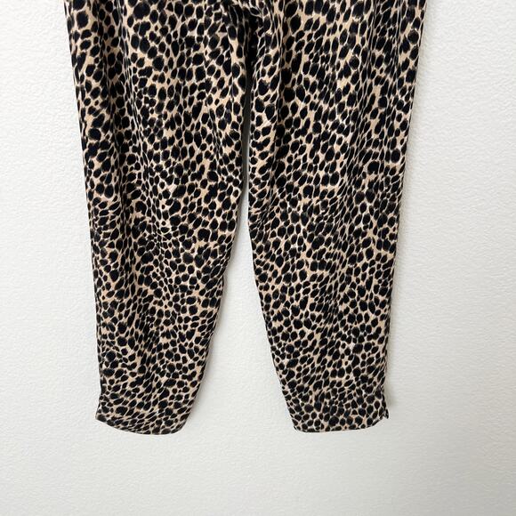 [J. Crew Factory] Jamie Pant Pull On Elastic Waist Leopard Print Trousers Size 8 - Picture 8 of 11